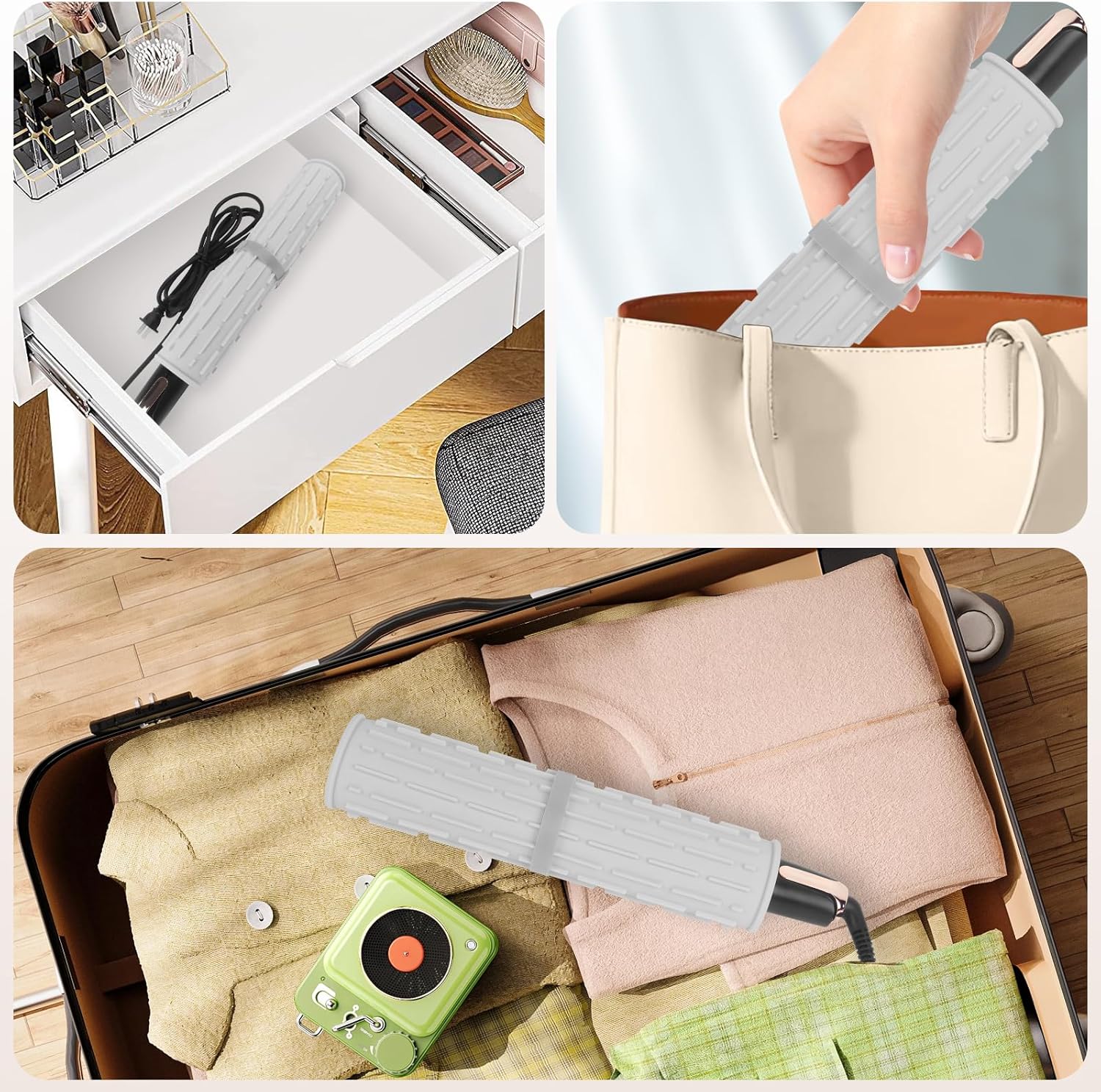 Oversize Silicone Heat Resistant Mat for Hair Styling Tools, Hot Tools Holder, Curling Iron Mat, Portable Travel Flat Iron Hair Straightener Pad Cover