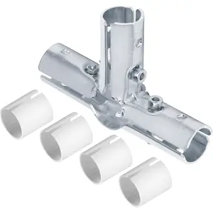4 Way Cross T Structural Pipe Fitting Connector, Fits 1/2" Conduit with Adapter Shims