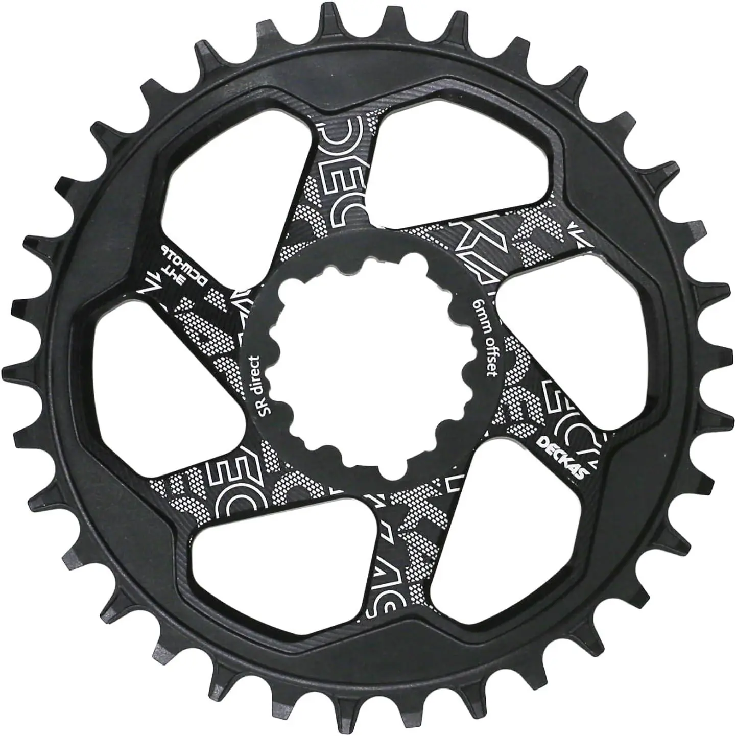 Bike Chainring Direct Mount 6mm Offset Round Oval Chainring for Sram GXP Interface Crankset Aluminum Lightweight 30 32 34 36 38 Tooth