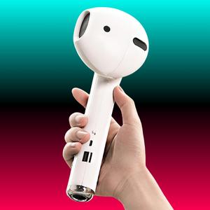 wireless earphone shape speaker, usb charging support microphone fm radio tf card wireless loudspeaker, 360° stereo hifi sound portable speaker