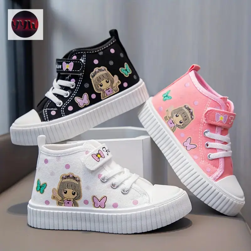 YYW1 Print Shoes Girls - Cute Cartoon Design, Non-, Ideal Daily & Casual Use