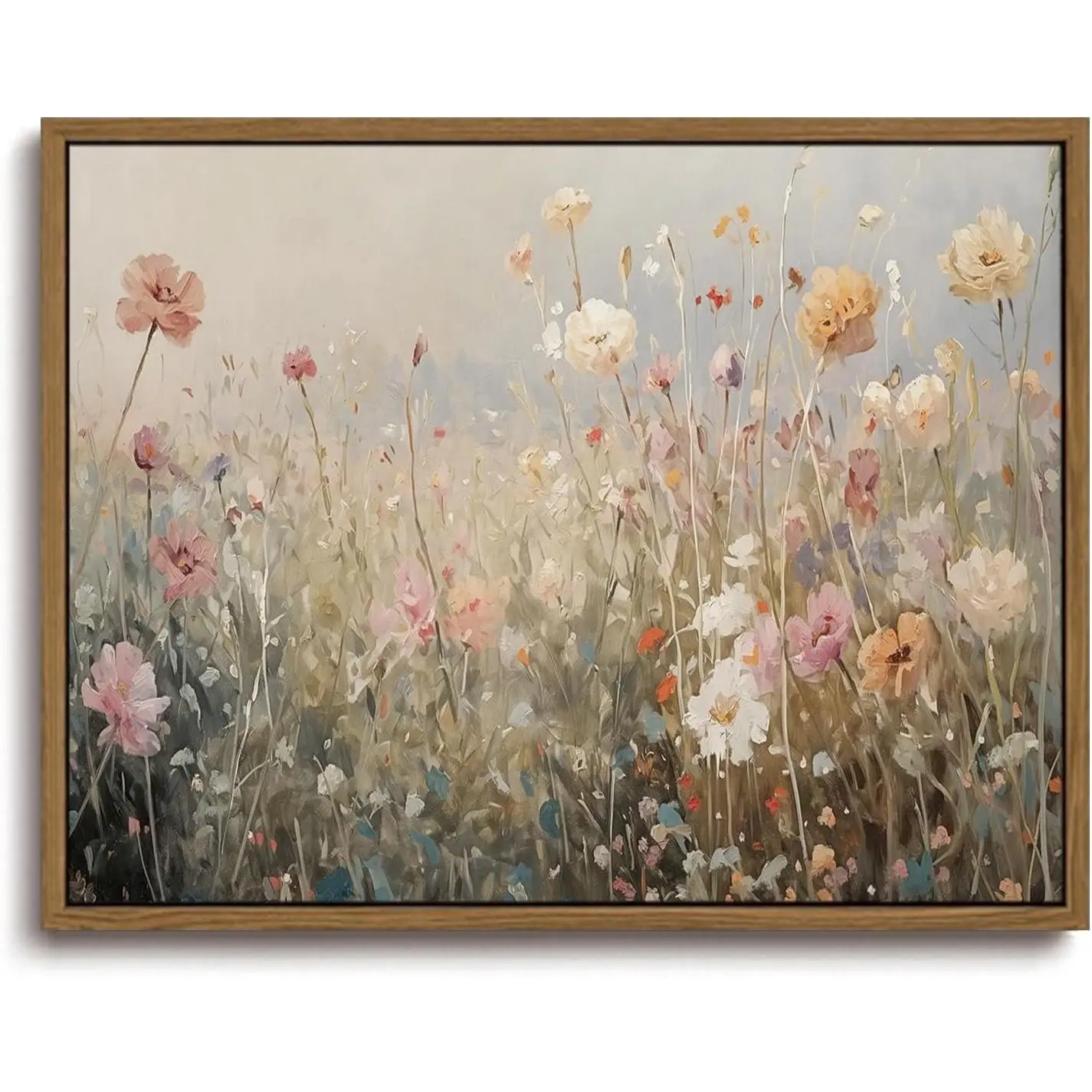 KISSFOX Framed Wall Art Vintage Wall Decor Wildflower Pictures Watercolor Canvas Art Floral Paintings Flower Artwork For Bedroom Living Room Kitchen