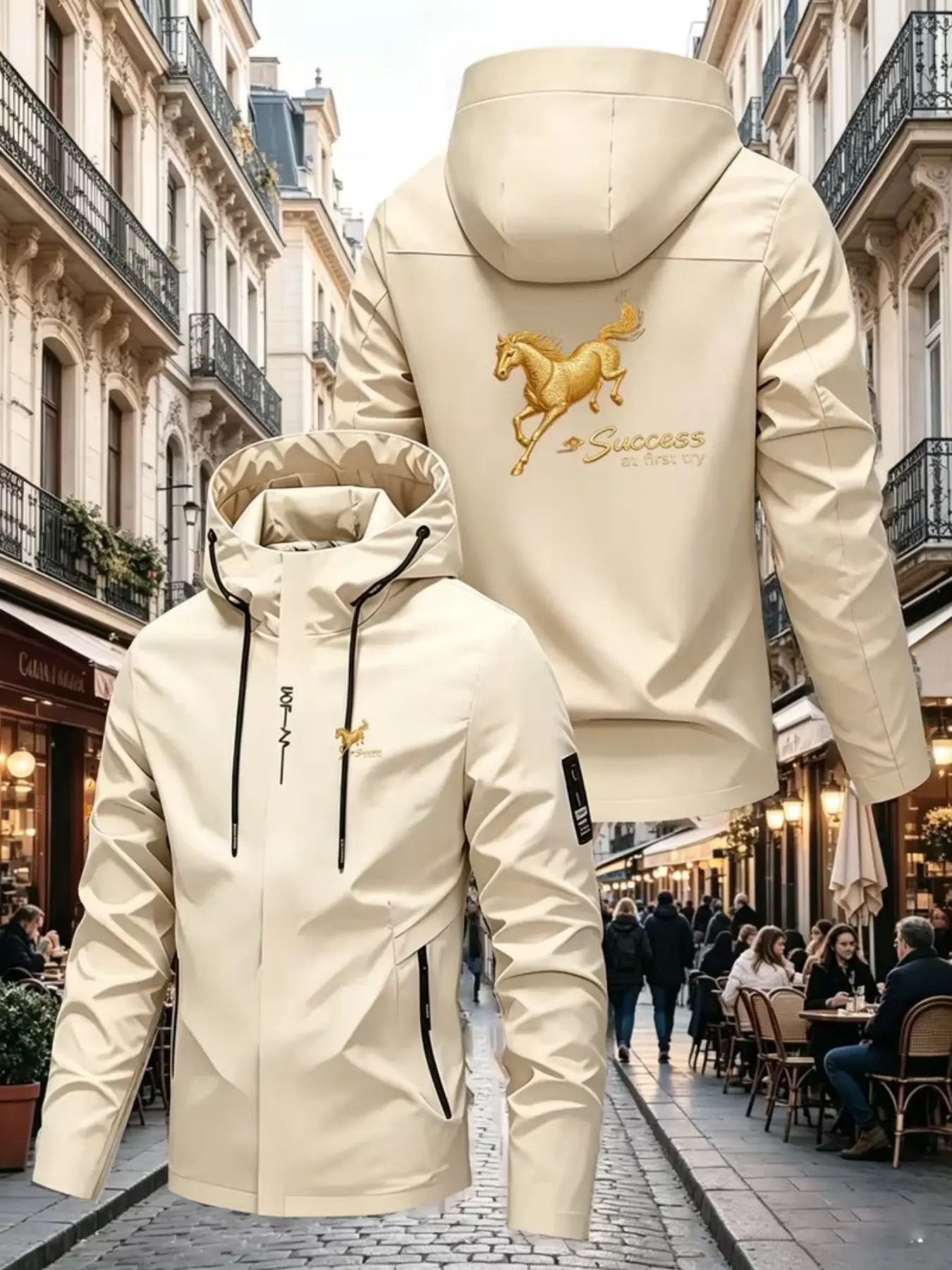 Outdoor Essential Windproof Waterproof Hardshell Jacket, High Stretch Breathable, All Seasons, Casual Style, Perfect for Hiking, School, Work