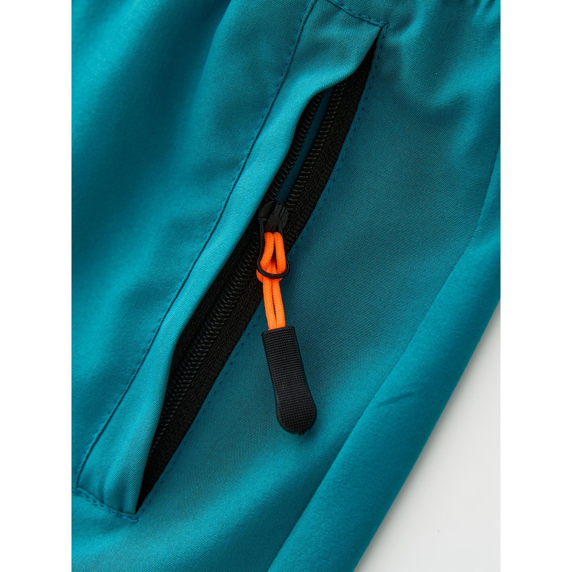 ASE-5pcs Boys' Summer Sports Shorts, Polyester 95%, Elastane 5%, Slight Stretch, Solid Color, Regular Fit, with Drawstring and Zip Pockets, Ages 12 and Under, Outdoor