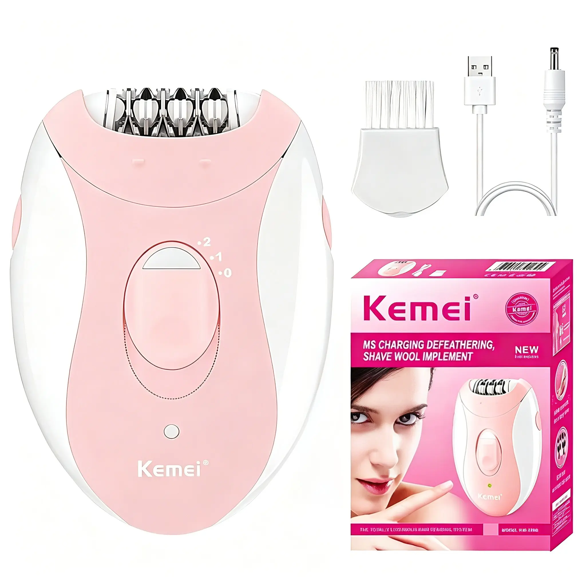 Women Electric Epilator, USB Rechargeable IPX5 Waterproof Hair Removal Device, 2‑Speed Adjustable, 32 Stainless‑Steel Tweezers, Portable Body Epilator for Legs, Underarms, Bikini Line, Back, Includes Cleaning Brush