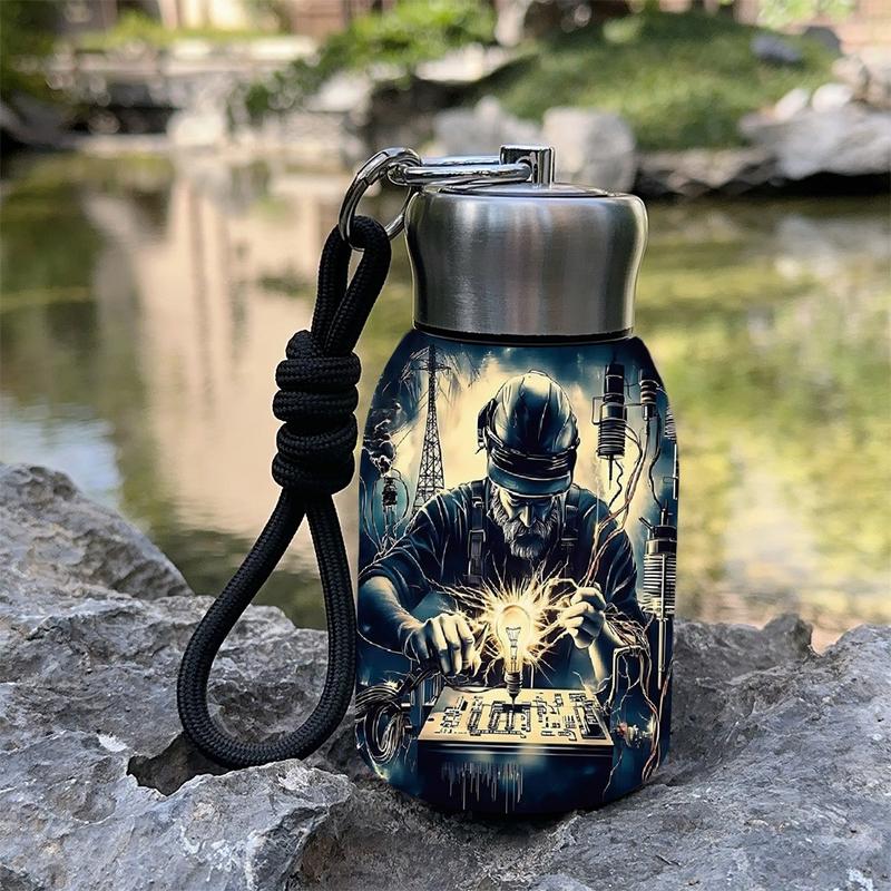 1pc 10.5oz Stainless Steel Tumbler - Leak-Proof, Insulated, Reusable, Hand Wash Only, Chic & Practical, **Master of Current Art Design**, Ideal for Office, Camping or Holidays, Perfect Holiday Gift Item, Durable Drinkware, Office Essentials