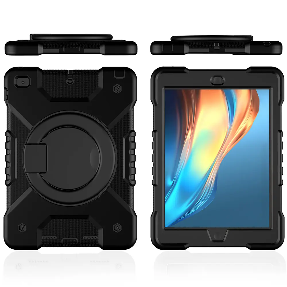 Compatible with iPad 10.9inch 10th Gen/iPad 11th Gen Heavy Duty Case, 360° Rotating Handle Stand, Pen Holder & Shoulder Strap