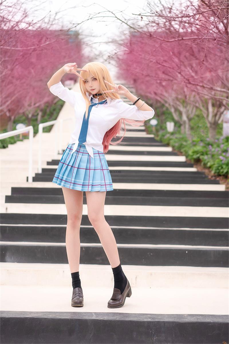 Kitagawa Marin Cosplay Anime My Darling Kitagawa Marin Cosplay Costume Dresses School Uniform Wig Earrings Suit Girls