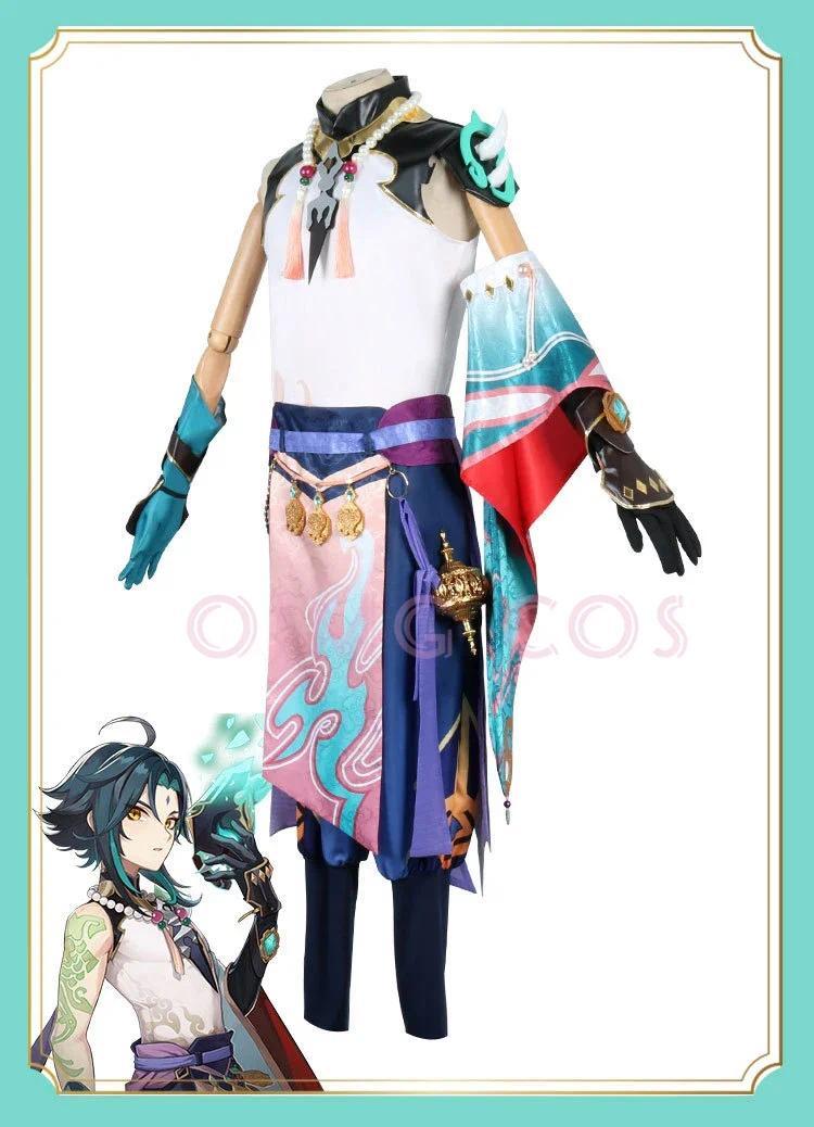 Xiao Cosplay Costume Genshin Impact Adult Carnival Uniform Wig Anime Halloween Costumes Women Game # 1 # W.