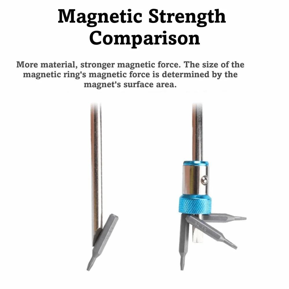 6pcs Anti-Slip Design Magnetic Ring Bit Magnetic Not Easy To Fall Off Magnetic Screwdriver Bit Non-Slip Grip High Performancezz