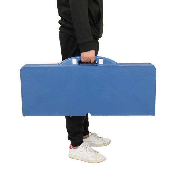 One-piece Portable Folding Table with Stool for Camping Picnics, All-in-One Compact Design Lightweight & Foldable Suitcase Style