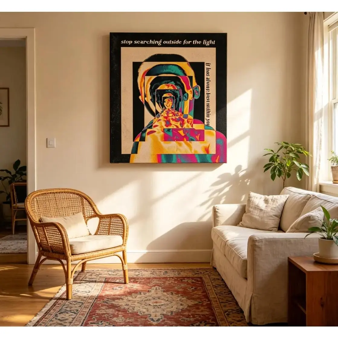 Psychedelic Wall Poster - Hippie Vibe Retro Art, Gradient Aura Print, Artistic Home Decor, Spiritual Gift for 70s-Inspired Spaces