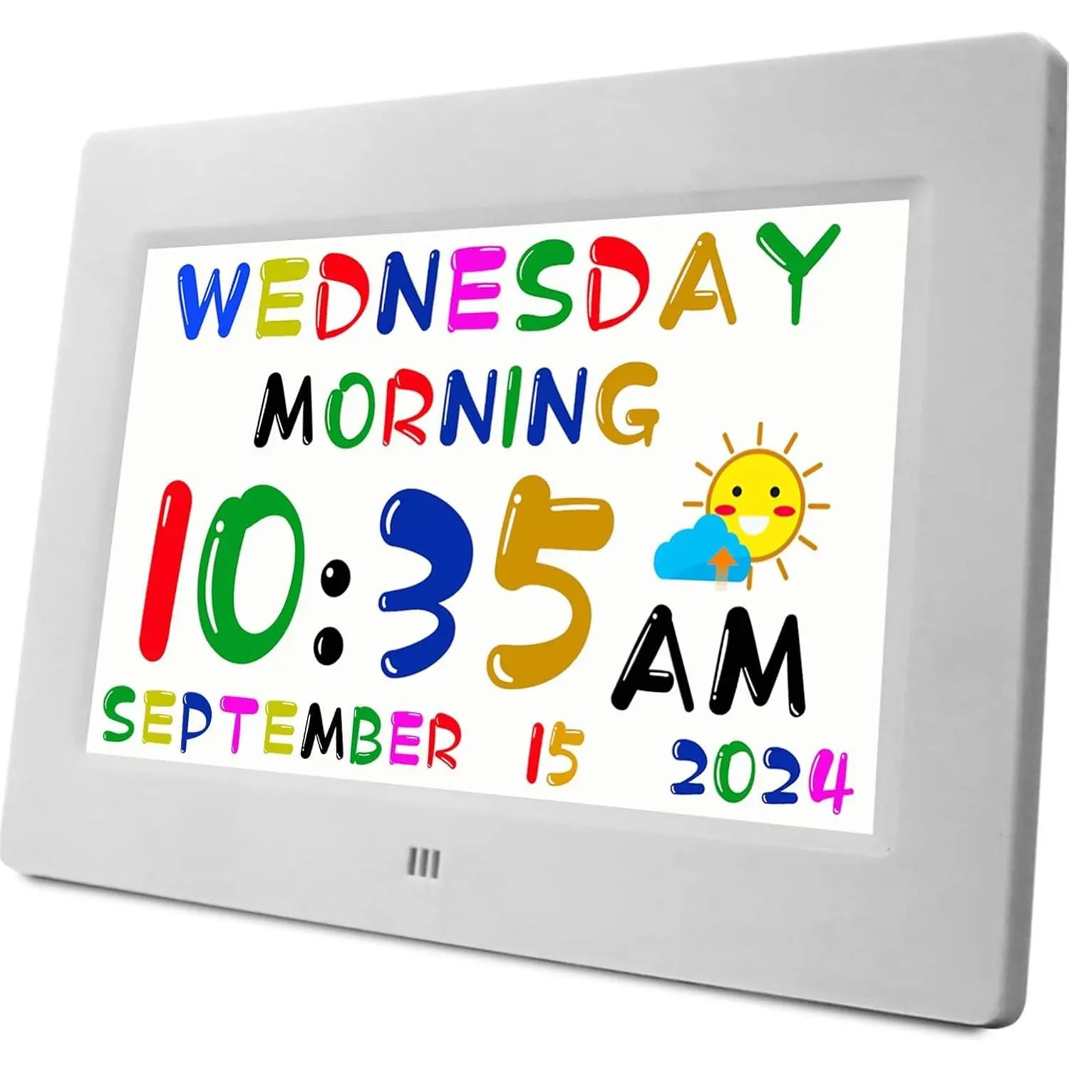 White Talking Teaching Clock with Remote - 24 Custom Alarms, Reminders, To-Do Checklist, Auto DST Sync, Calendar Display, Sleep Trainer, Teaching Aid for Children, Easy-to-Use Kids Birthday Gift (Home Supplies)