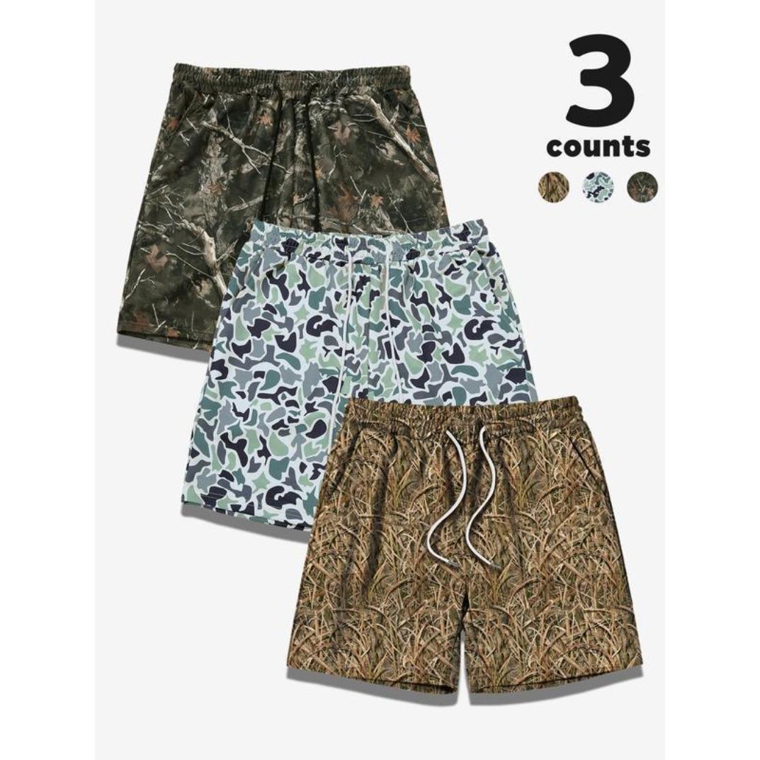 Camouflage Print Shorts Regular Fit Casual Street Style Shorts Lightweight Breathable Fabric Summer Daily Wear Unisex Fashion Trend Comfortable Outdoor Travel Beach Active Lifestyle