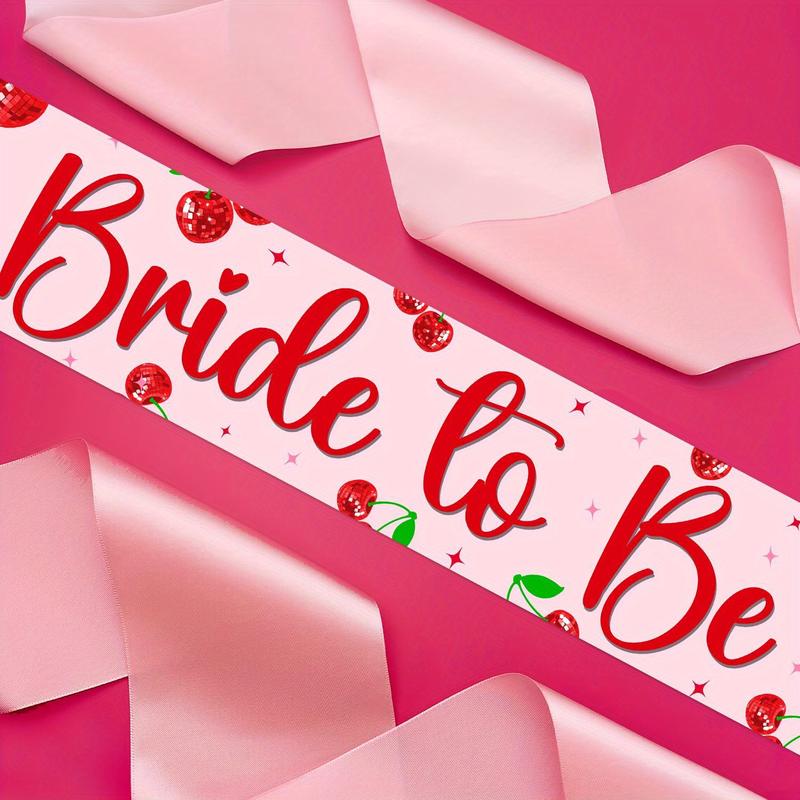 1Set Cherry Disco Ball Party Decoration Cherry Bride to Be Sash Cherry Bachelorette Decorations Cherry and Dsico Ball for Girls Sweet Cherry Berry Fruit Bridal Shower Party Supplies