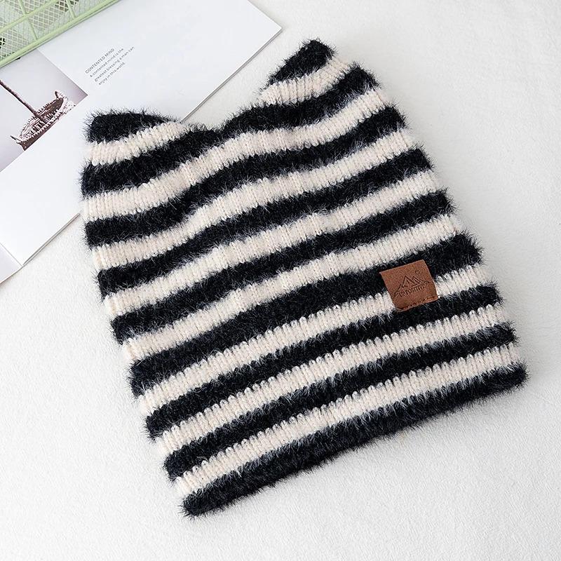 Women's Plush Winter Hat With Fluffy Ears,Cozy Cat Ear Design,Fashion Y2K Beanie For Women