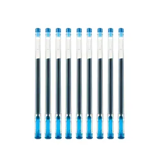 Blue 10pcs Large Capacity Ballpoint Pen, Plastic Full Needle Neutral Pen, Signature Student Exam Special Pen, Carbon Ink 0.5mm
