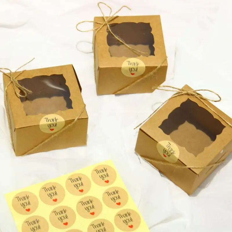 Independent Cupcake Boxes With Windows, Square Brownie Boxes, Mini Cake Boxes For Packaging, Cakes, Strawberries, Donuts