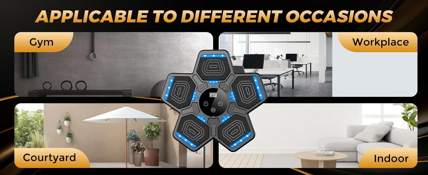 2026 Music Boxing Machine for Adults and Kids, Smart Bluetooth Boxing Training Equipment with Gloves Wall Mounted, Workout Punching Machine for Home,Office and Gym