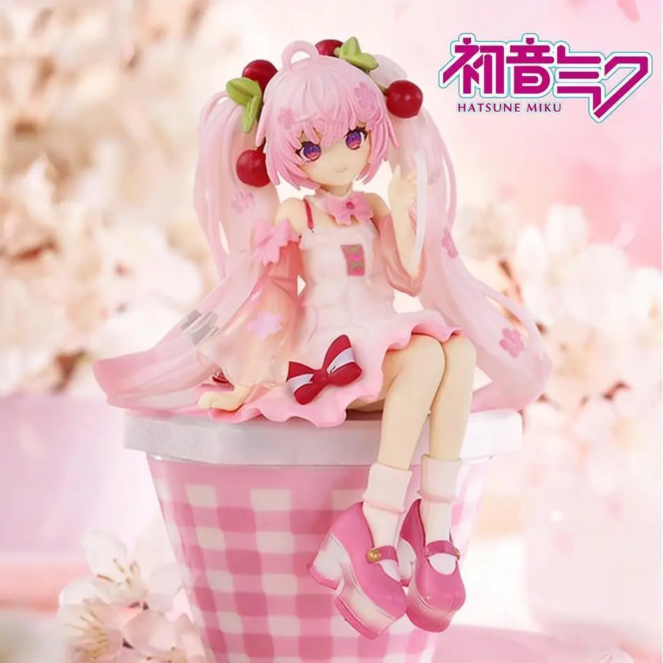 Hot Hatsune Miku Anime figure Pink dress Sakura Miku 2025 Ver PVC model action toys Cherry pink  blossom decoration collect gift
