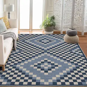 Washable Area Rug - Non-Slip Low Pile Carpet for Dining Room, Kitchen