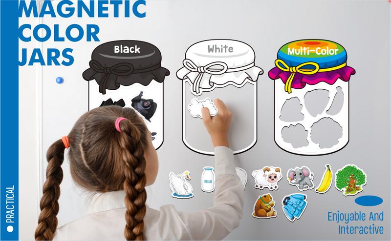 10/12 Pieces Magnetic Color Sorting Toys, 60 Color Magnets Educational Refrigerator Whiteboard for Baby Toddlers Kids Magnets