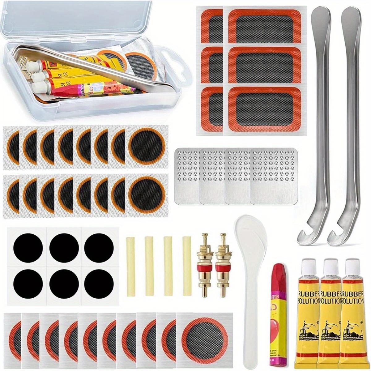 Bicycle Tire Repair Kit, 56pcs/set Self-adhesive Puncture Repair Kit, Multifunctional Bicycle Repair Tool with Glue-free Patch, Suitable for Road Bike Bike Tools