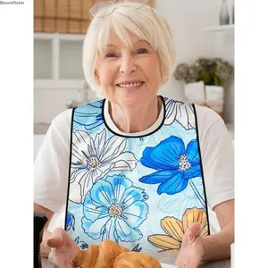 Waterproof Adult Bib for Elderly, practical mealtime apron with large coverage, stain-resistant reusable eating guard, lightweight comfortable dining accessory for seniors at home and daily meals