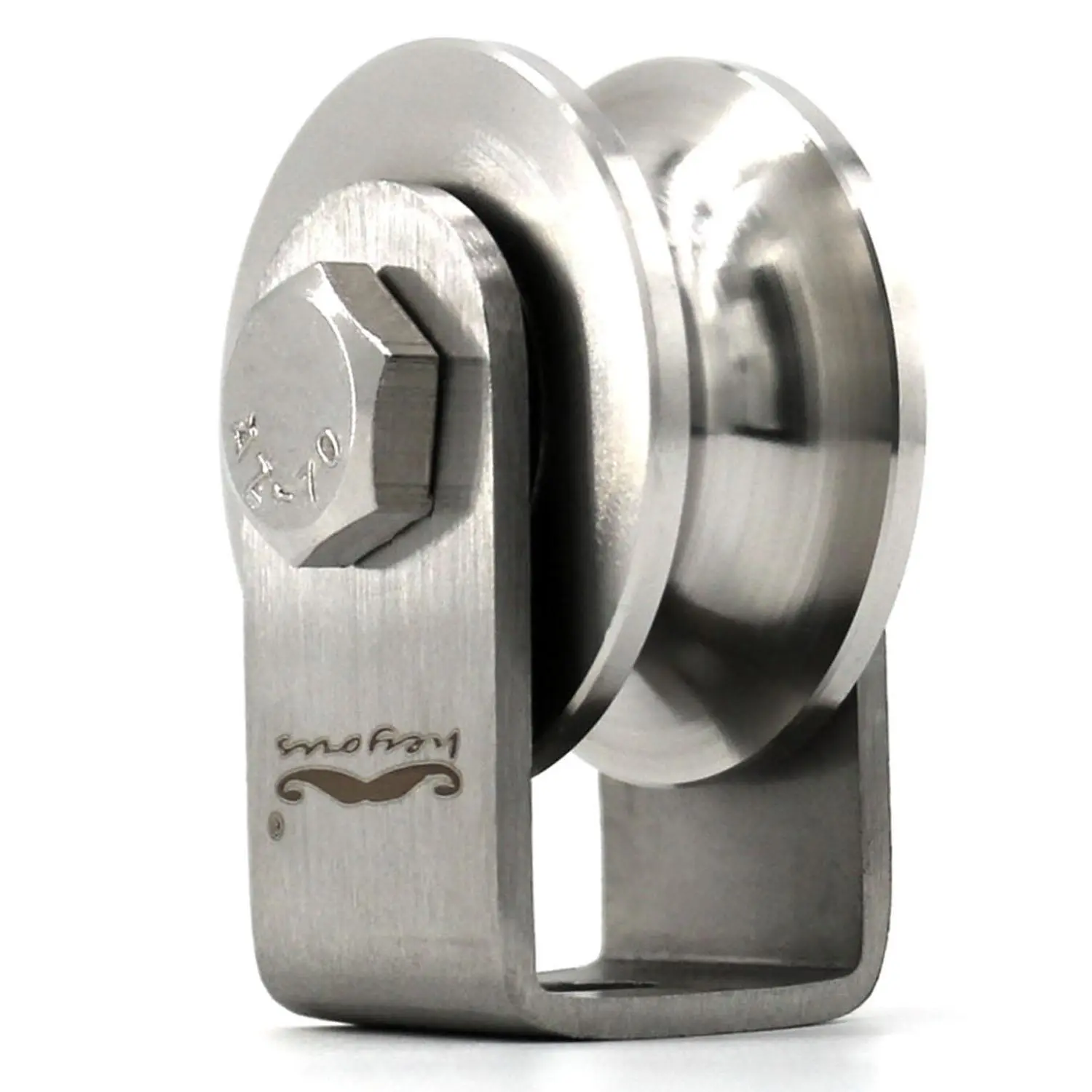 304 Stainless Steel U-Groove Heavy-Duty Track Wheel Rigid Caster with Bracket for Sliding Gate, Industrial Machines