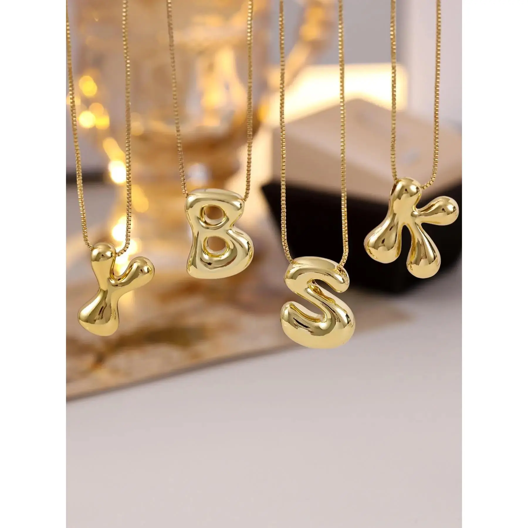 Unisex Fashion Alphabet Detail Pendant Necklace, Initial Letter Necklace, Casual Hollow Out Design Neckalce for Party, Daily Clothing Decor, Personalized Initial Necklace, Trendy Exquisite Jewelry As Gift