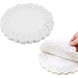White Paper Doilies - 4 Inch Round Lace Paper Doilies - for Food,Cakes, Desserts, Crafts, and Table Decorations, Pack of 100