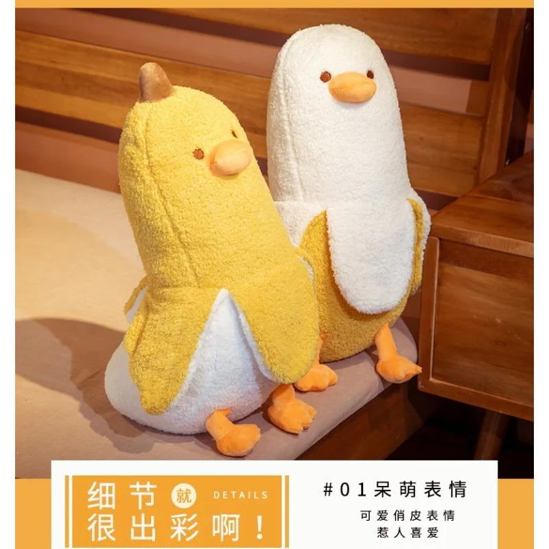 Quirky Banana Duck Pillow Sleeping Pillow Short Fury Cushion, Sofa Cushion Suitable for Home Decoration Chair Cushion