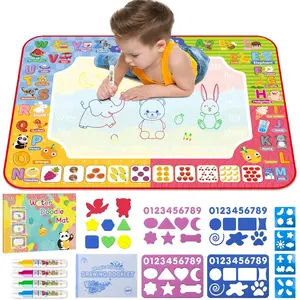 Water Doodle Mat 32 x 24 Inch Kids Water Painting Drawing Mat Mess Free Extra Large Magic Educational Toys for Boys Girls Age 3-8 Christmas Birthday Present