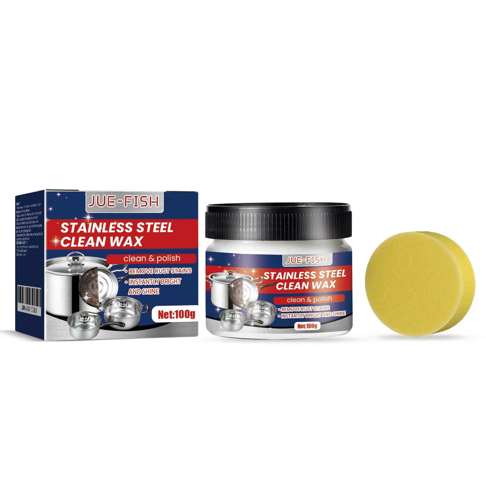 Powerful Stainless Steel Cleaning Paste, Removes Heavy Grease, Rust, Limescale, Ideal for Stovets, Pots, Pans, Multi-Use Kitchen Cleaner