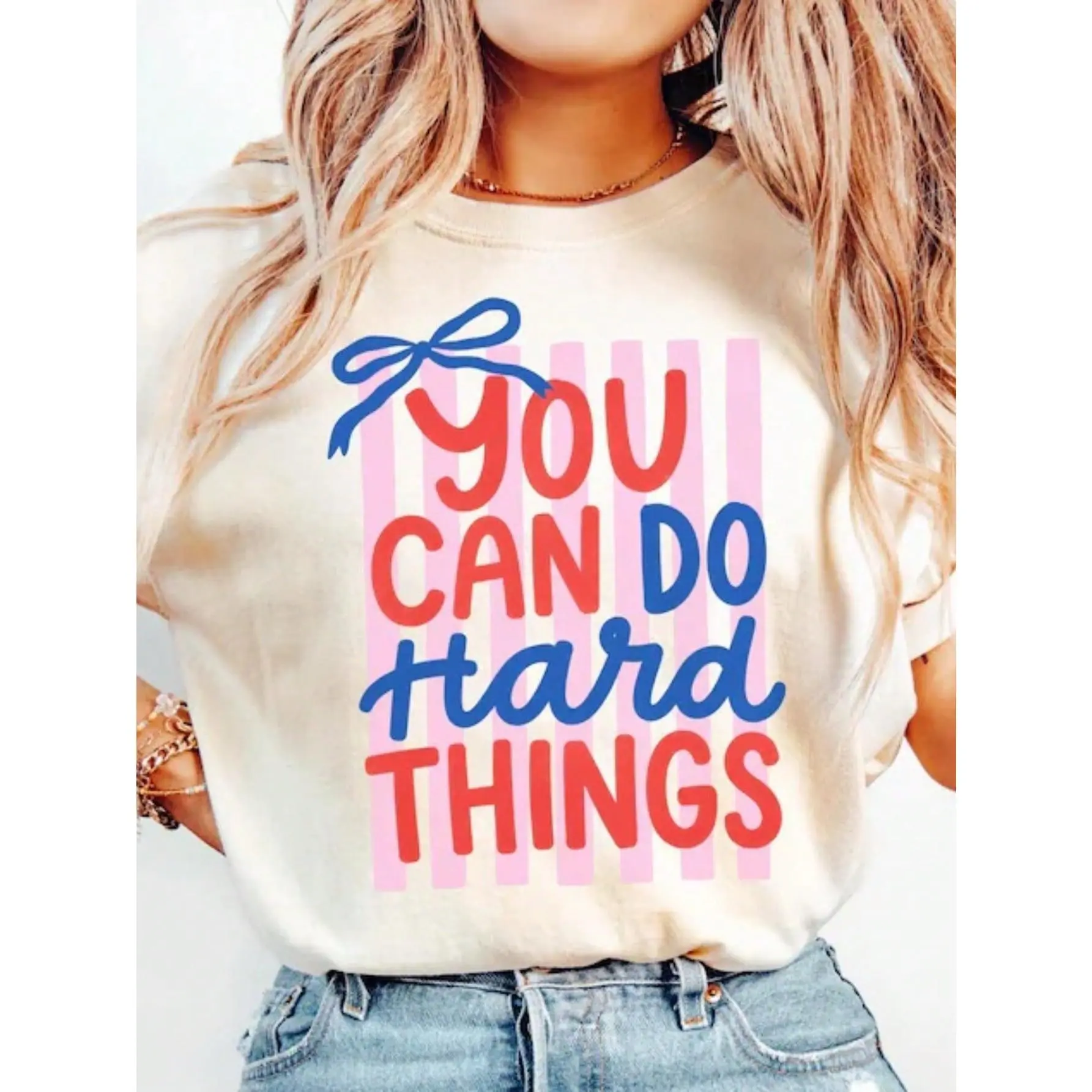You Can Do Hard Things Shirt, Coquette Motivational Teacher Shirt, Mental Health Tee, School Counselor Gift, Therapist Shirt