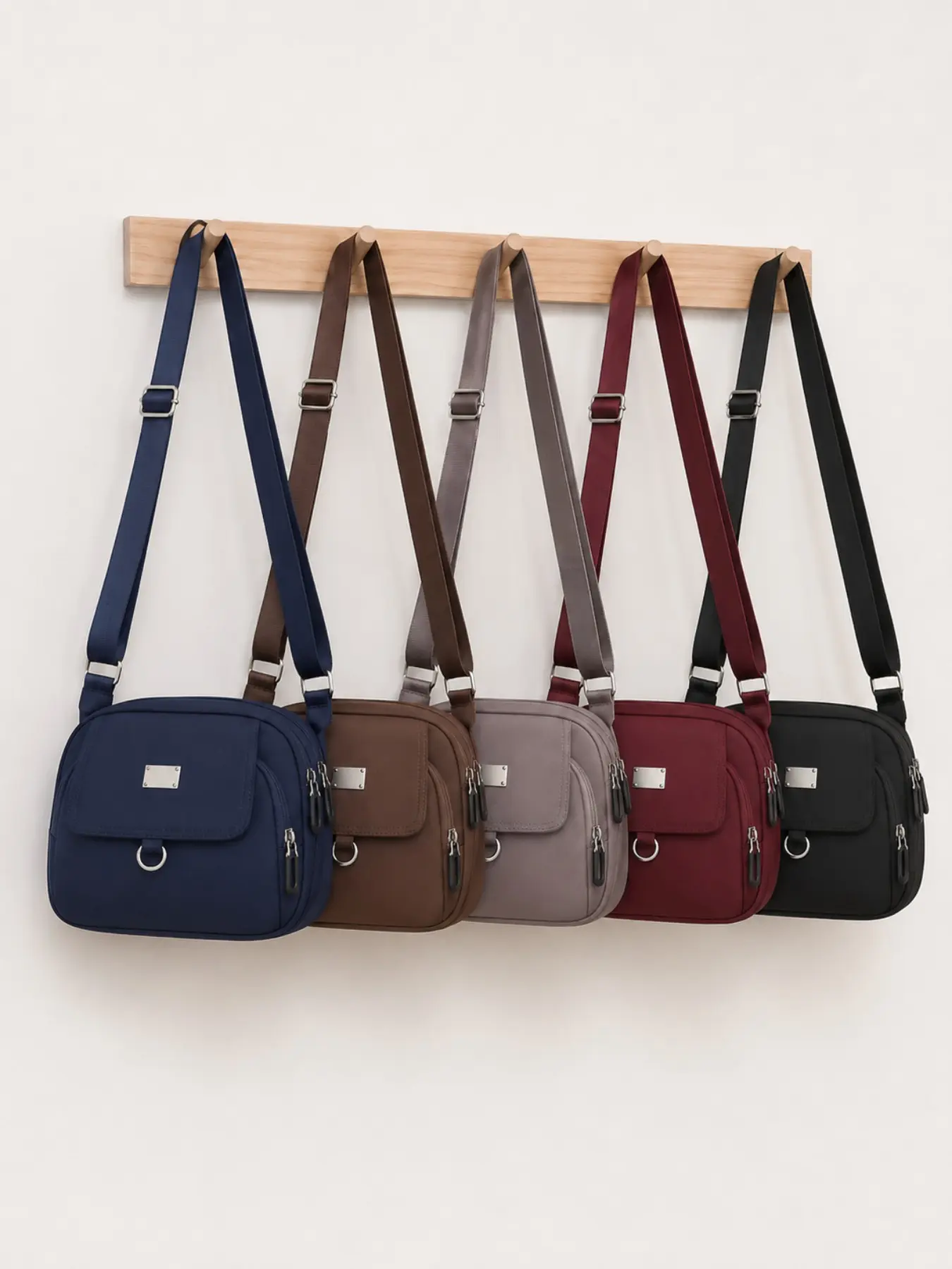 Women's Nylon Crossbody Purse, Multi-Layer Multi-Pocket Shoulder Bag, Large Capacity Lightweight Messenger Bag, Casual Travel Handbag, Waterproof Everyday Crossbody Bag for Work and Shopping