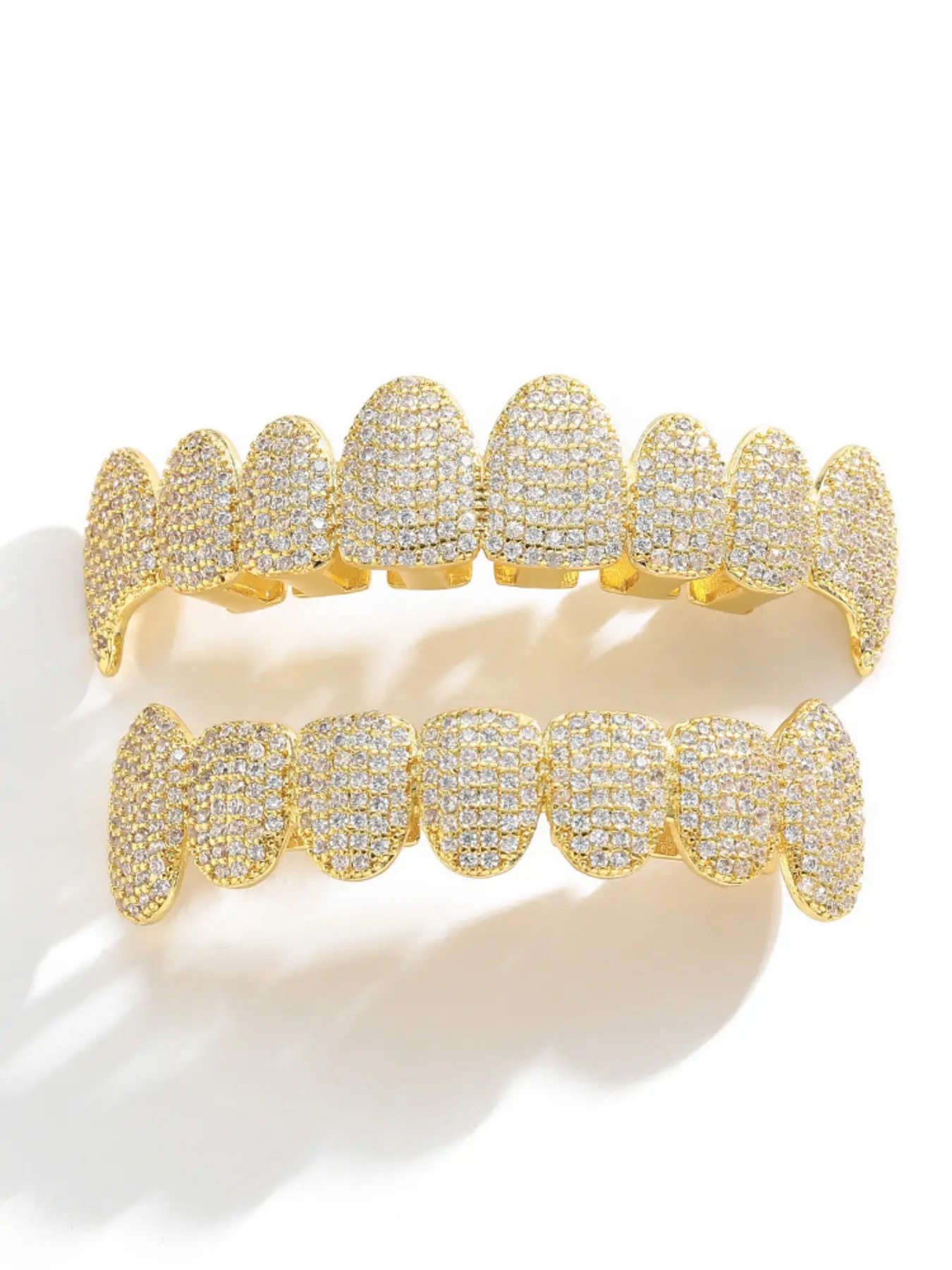 Micro-Set Zircon Hip-Hop Grillz Set, Trendy and Shiny, Symbol of Identity, Street Style Jewelry, All Seasons Wear, Artificial Zircon Chain