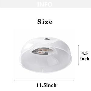 Microwave splash-proof cover, suitable for food, large microwave plate cover protector, with steam holes, 1.5inch, BPA-free, dishwasher safe - gray
