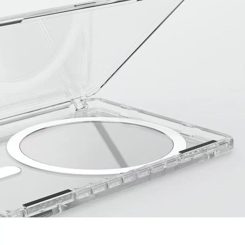 Open-style card holder for bus cards and bank cards, portable transparent PC magnetic card holder, magnetically attached to the phone