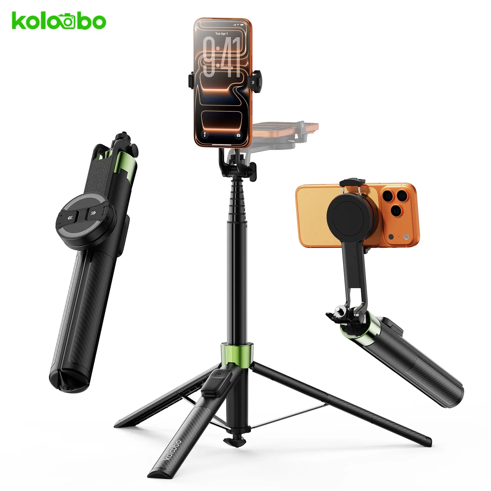 Magnetic Clip Selfie Stick Magsafe Phone Stand for Apple iPhone, Live Streaming Vlog Shooting, Portable Tripod, Selfie Tool