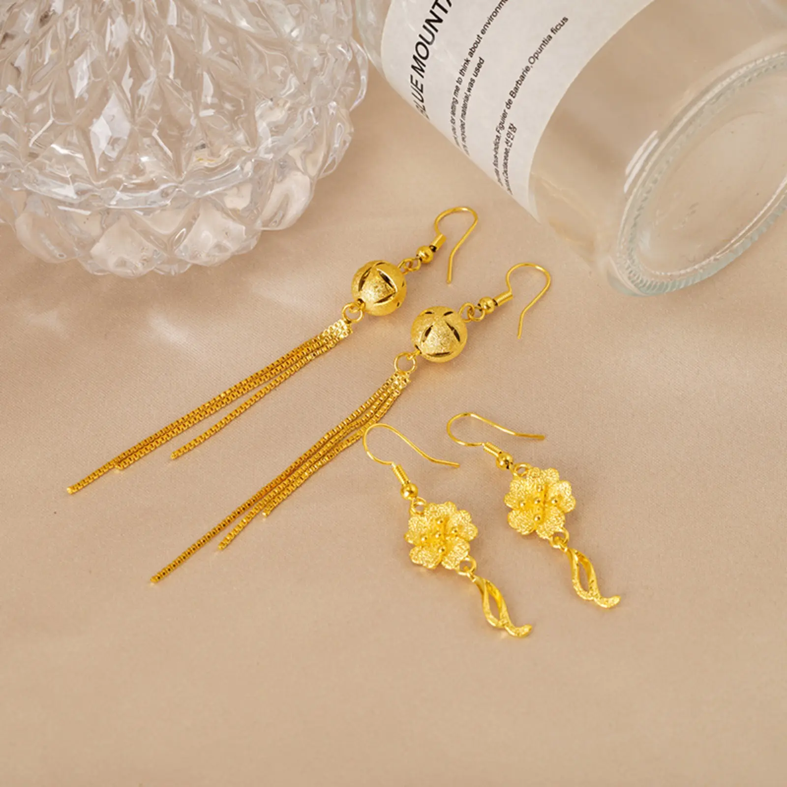 Gold Tassel Dangle Earrings for Women, Premium Niche Copper Alloy Jewelry, Faux Gold Non-Fading Long Tassel Drop Ear Accessories, Elegant High-End Look Daily Wear Fashion Ornaments