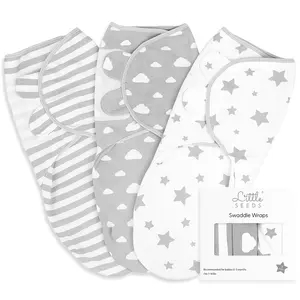 Adjustable Swaddle Blankets for Infants 0-3 Months – 3-Pack Organic Cotton Baby Swaddles for Newborn Boys & Girls – Soft, Snug & Hip-Healthy Swaddling Wraps