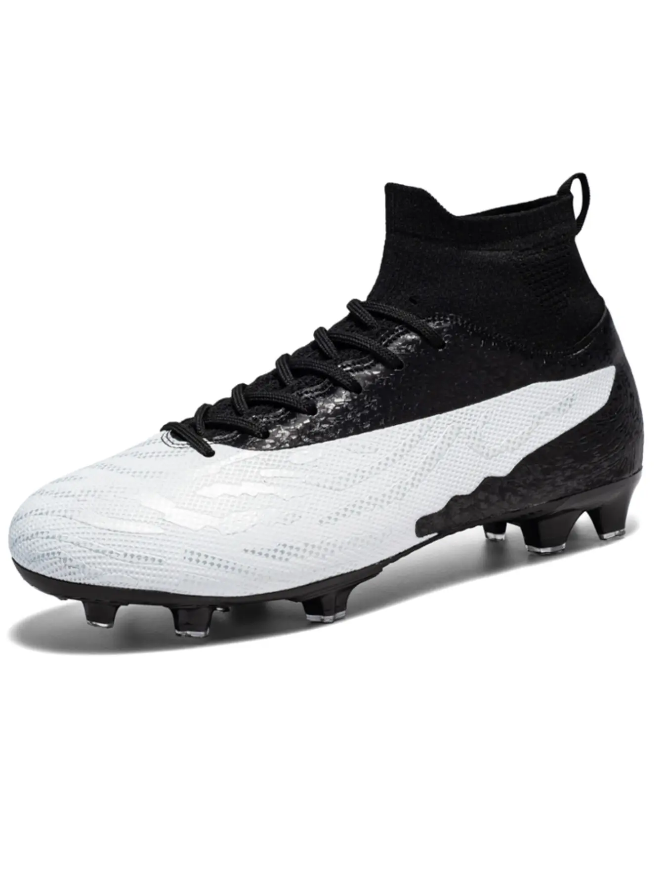 Unisex Professional Ag Soccer Cleats, Soccer Boots, Lightweight Long Studs, Outdoor Sports Shoes, Artificial Grass, PU Leather, Tpu Sole, Sporty Style