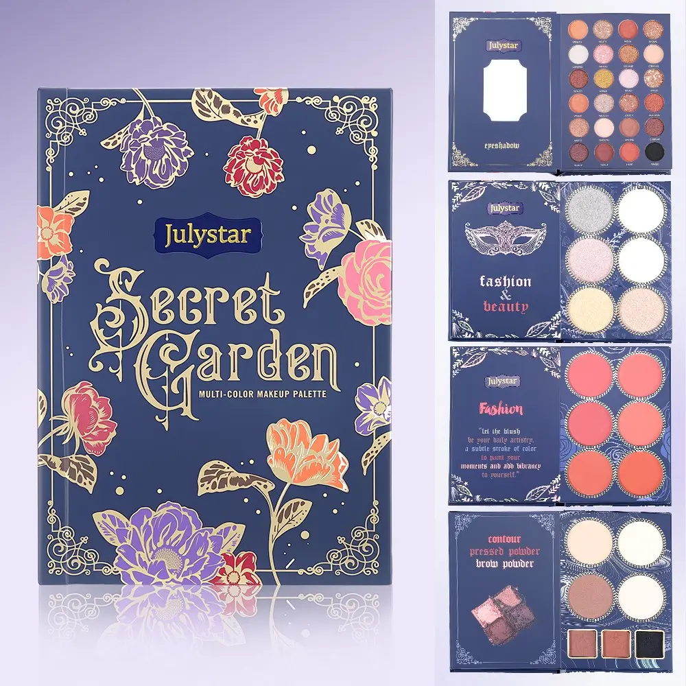Complete Makeup Set 'magic Book' with Eyeshadow, Blush, Highlighter, and Brow Powder, Ideal Beauty Gift Box for Women, Perfect for Holiday Parties