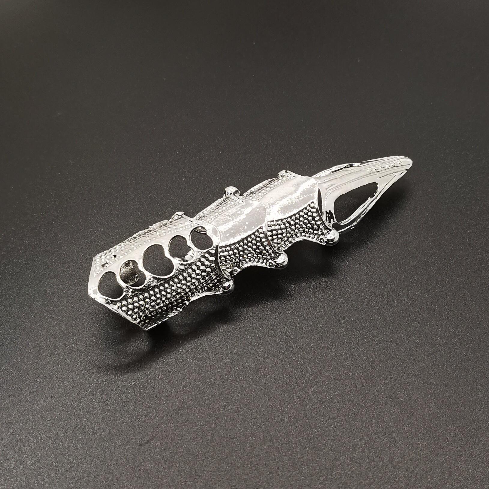 Gothic Skeleton Hand Ring Bracelet – Punk Armor Finger Jewelry for Women