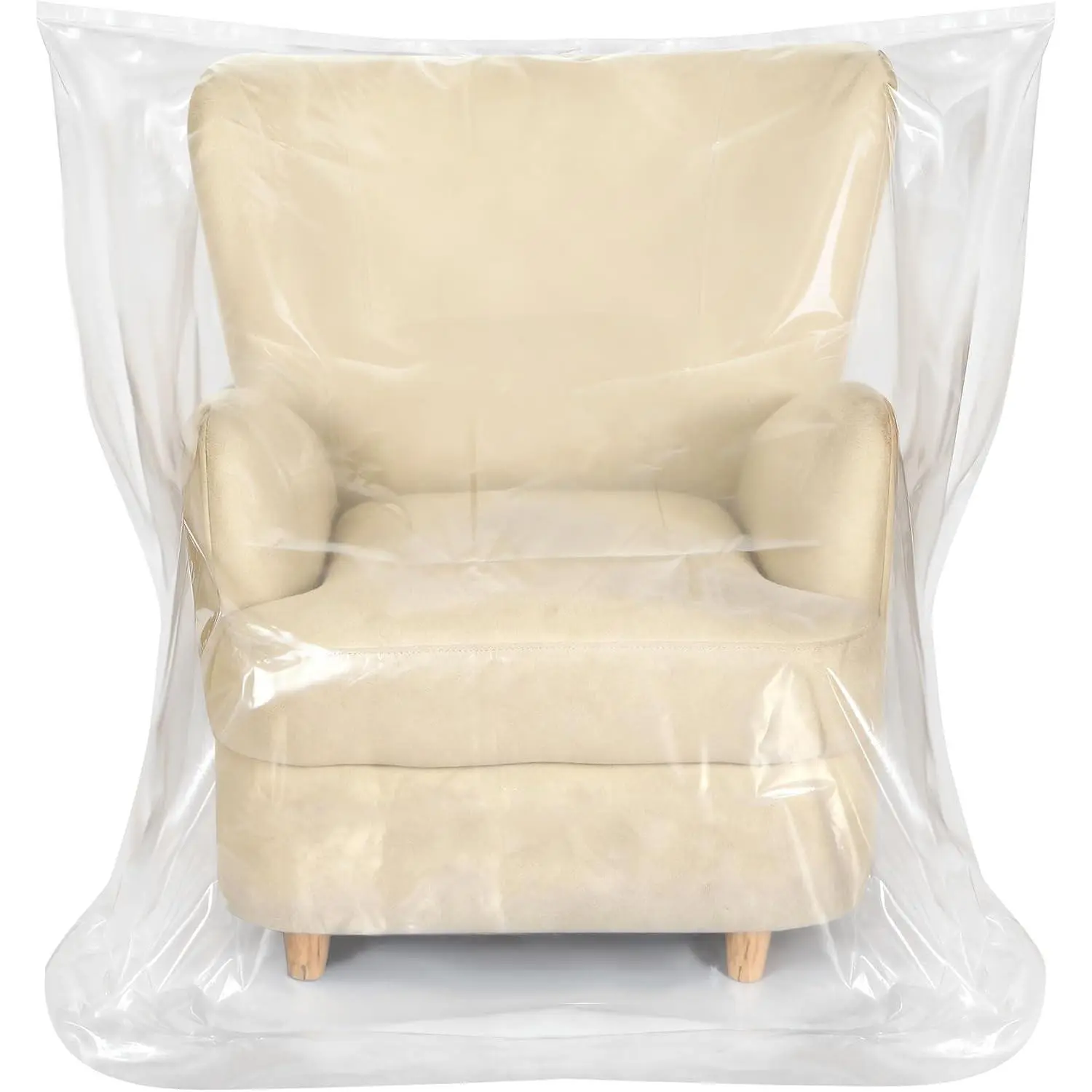 Extra Thick 4mil Plastic Chair Cover, Large Dust-Proof Furniture Cover for Recliner Chair Armchair Rocking Sofa, Waterproof Dustproof Set for Moving Storage, 44" H x 36" W x 84" D, Clear