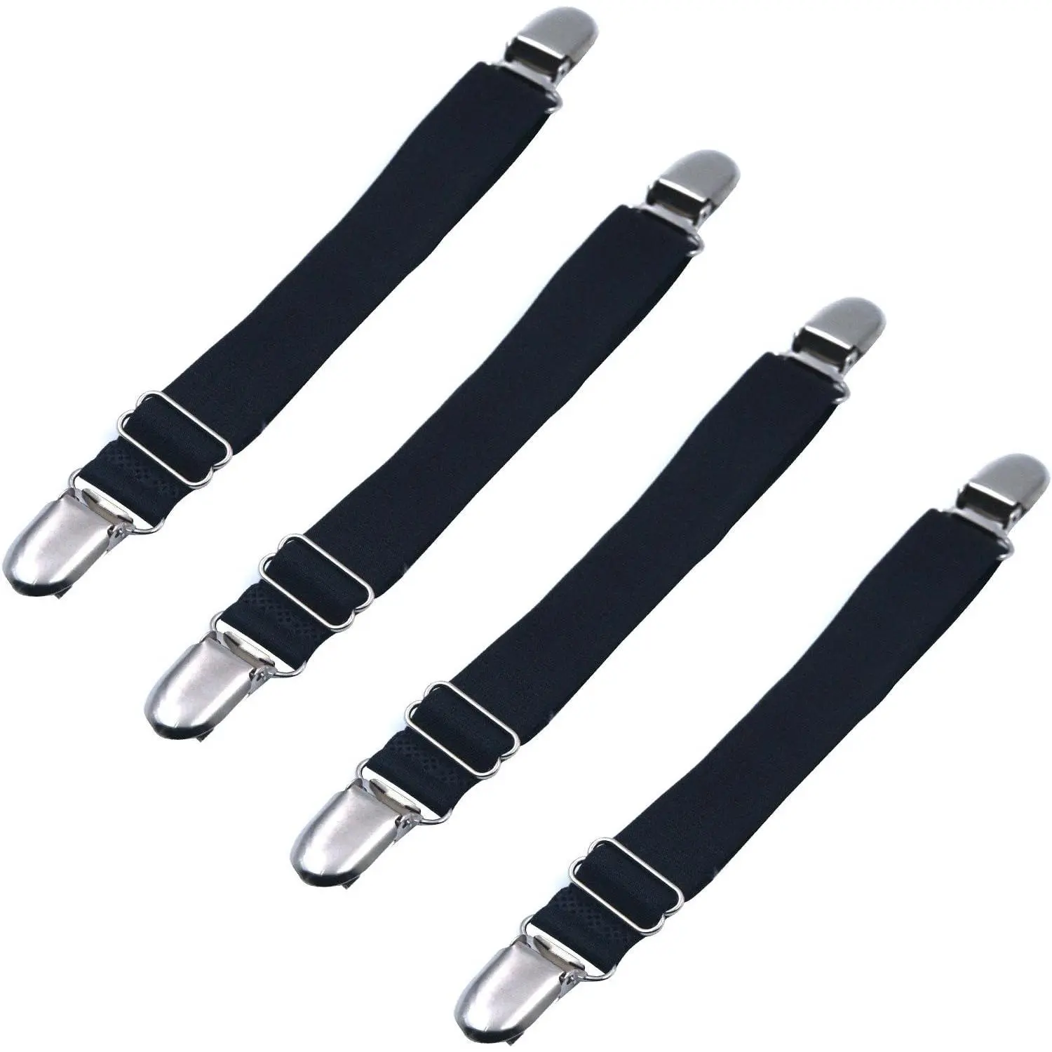 [4 Packs Elastic Adjustable Women's Boot Straps Pant Stirrups with Extra Heavy Sturdy Clip