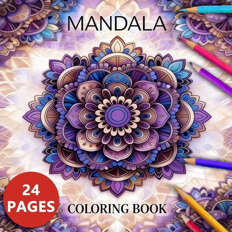 1PC Adult Mandala Coloring Book, Complex Art Patterns, Relaxing and Creative, Thickened Coloring Pages, Perfect for Daily Leisure