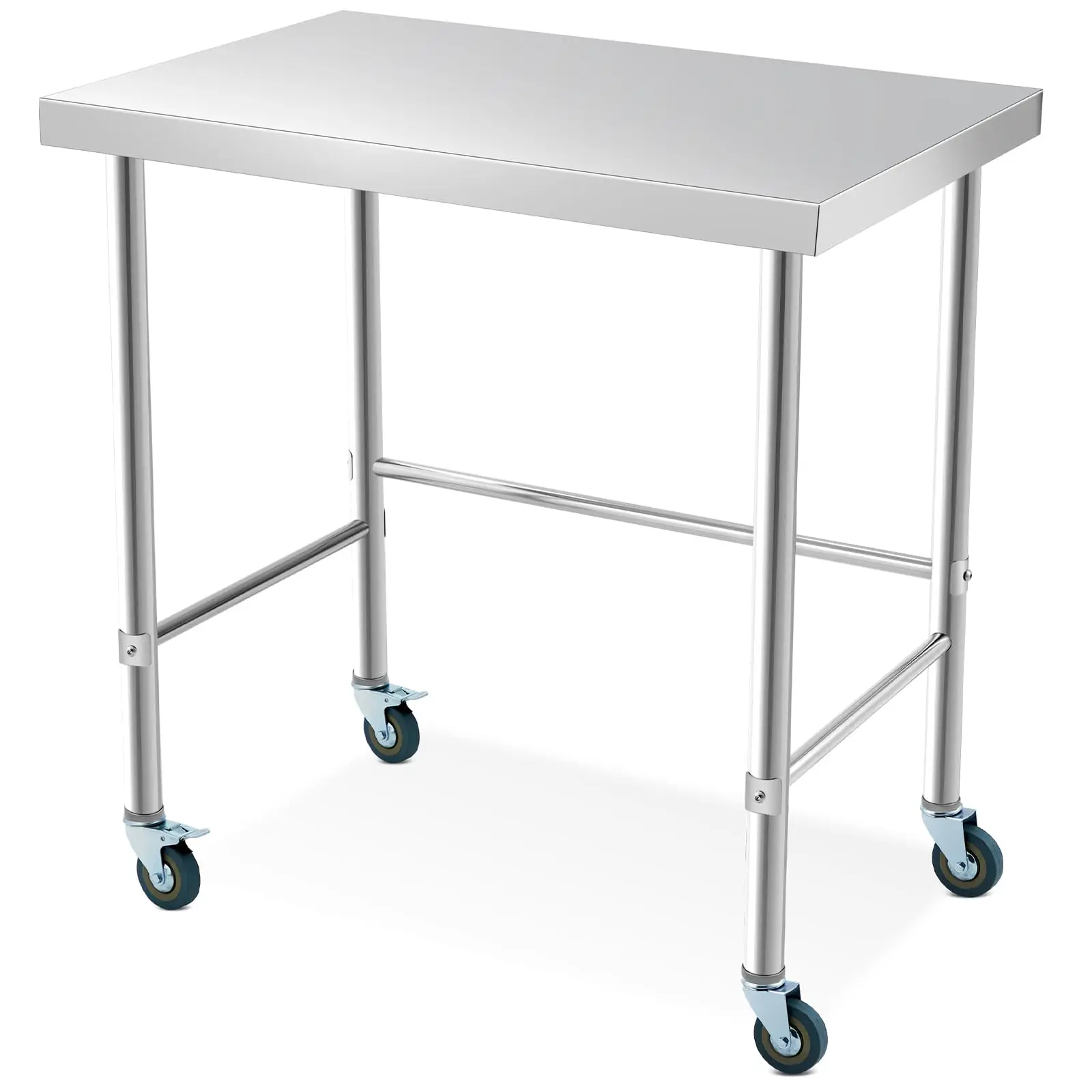 48x24 Inch Stainless Steel Work Table, Heavy Duty Commercial Prep Counter with Open Base, Easy Clean Metal Workbench for Kitchen, Restaurant, Garage and Warehouse