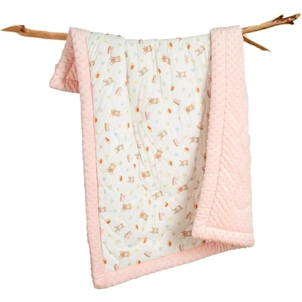 47x59 Inch Toddler Comforter, Lightweight Down Alternative Quilted Blanket for Crib & Toddler Bed, Soft Minky Dots Baby Quilt, Machine Washable Year-Round Bedding